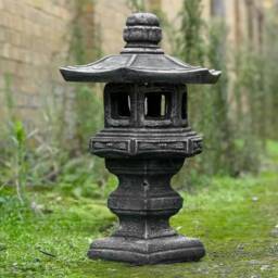 Stone Lantern Pagoda Statue Concrete Zen Garden Figurine Asian Art Japanese Decoration Cement Oriental Lamp Tranquil Ornament - thumbnail 3