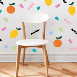 Summer Fruit Stickers - Kids Bedroom Stickers, Fun Bright Shapes Wall Decor, Nursery Decals, Kitchen - thumbnail 2