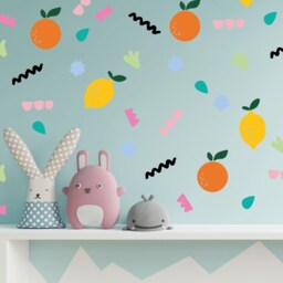 Summer Fruit Stickers - Kids Bedroom Stickers, Fun Bright Shapes Wall Decor, Nursery Decals, Kitchen - thumbnail 3