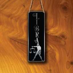 Libra Zodiac Sign Wall Art Brushed Silver Hanging Plaque - thumbnail 3