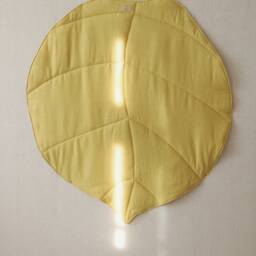 Leaf Baby Play Mat - Linen Nursery Rug, Boho Floor Cushion, Toddler Room Decor, Seasonal Photo Prop, Shower Gift, Reversible - thumbnail 3