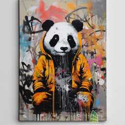 Panda Graffiti Canvas Art Wall Print Picture Abstract Framed Animal Decor -D783 - thumbnail 2