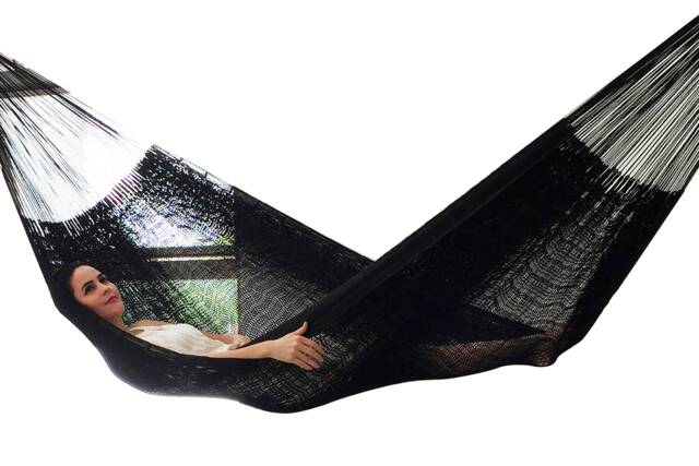 Black Jaguar Hammock Made With Thick Nylon Thread - Traditional Mayan Hammocks Customs Taxes Included - image 1