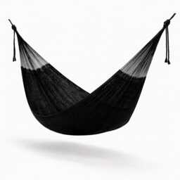 Black Jaguar Hammock Made With Thick Nylon Thread - Traditional Mayan Hammocks Customs Taxes Included