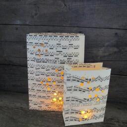 Twinkle Little Star Luminary Set, Vintage Sheet Music Centerpiece - thumbnail 2