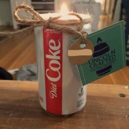 Diet Coke Mini - 7.5Oz Craft Candle - 100% Soy Wax Scented Handmade Wedding Gift Groom Diy Coca Cola Made in Usa - thumbnail 3