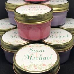100 Personalized Mason Jar Soy Candles, Custom Wedding Favors - thumbnail 3