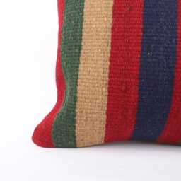 Kilim Lumbar Pillow Cover 12x24 Turkish Bohemian Cushion - thumbnail 3