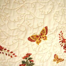 "Asian Quilted Wall Art Named ""Papillion Reflections" - thumbnail 2