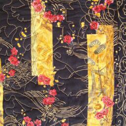 "Asian Quilted Wall Art Named ""Papillion Reflections" - thumbnail 3