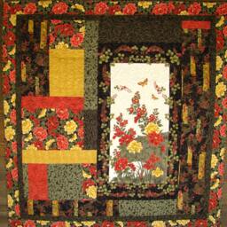 "Asian Quilted Wall Art Named ""Papillion Reflections" - thumbnail 1