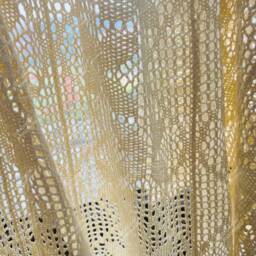 Boho Crochet Window Curtain Elegant Clover Pattern Sheer Drapes With Tassels - thumbnail 2