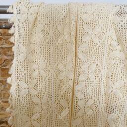 Boho Crochet Window Curtain Elegant Clover Pattern Sheer Drapes With Tassels - thumbnail 4