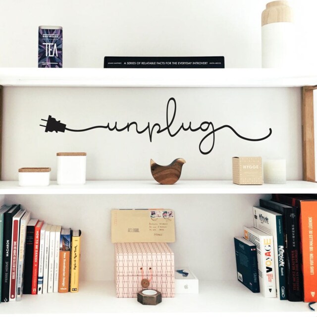 Unplug Wall Decal - Meditation Room Vinyl Art - image 1