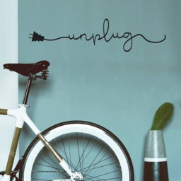 Unplug Wall Decal - Meditation Room Vinyl Art - thumbnail 3