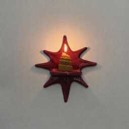 Handmade Ceramic Sunburst Wall Candle Holder For Tealight, Star Inspired Mid Century Sconce - thumbnail 2