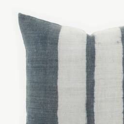 Vintage Hmong Hemp Throw Pillow Faded Indigo Stripe, 20x20 - thumbnail 2