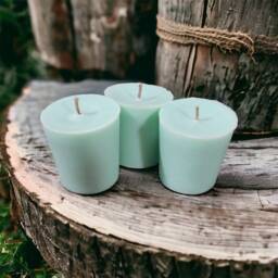Oakmoss Dreams Hemp Wick Scented Soy Candle Votives Rustic Farmhouse Home Decor - thumbnail 1