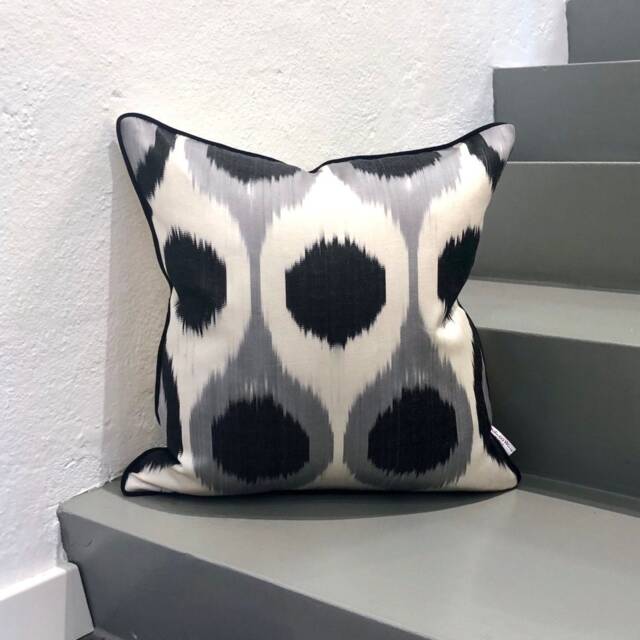 Silk Ikat Pillow Cover Birds Eye - Statement Cushion For Home Decor - image 1