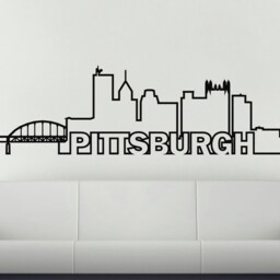 Pittsburgh Wall Decal, Skyline Vinyl Pennsylvania City, Sticker Vinyl, Sticker, Office Decal - thumbnail 3