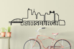 Pittsburgh Wall Decal, Skyline Vinyl Pennsylvania City, Sticker Vinyl, Sticker, Office Decal - thumbnail 1