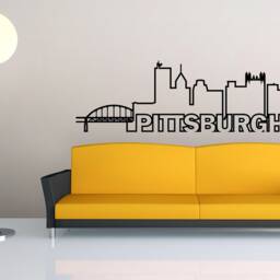 Pittsburgh Wall Decal, Skyline Vinyl Pennsylvania City, Sticker Vinyl, Sticker, Office Decal - thumbnail 2