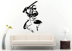 Ninja Samurai Jumping With Sword in Mask Wall Decal Vinyl Sticker Mural Room Decor L1203 - thumbnail 1