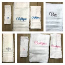 Deluxe Bath Towel Sets Embroidered Hand Towel Made To Order Wedding Gift Personalized Bath Towels Free Presonalization Monogram - thumbnail 2