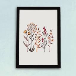 Autumn Wildflowers Art Print - Dried Flowers Warm-Toned Fall Floral Watercolour Illustration Gift For Gardeners A5, A4 Or A3 - thumbnail 2