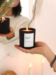 Lavender Amber Soy Wax Candle Natural Lavender Essential Oil Spa Day Gift For Her Box Christmas Home Decor Meditation - thumbnail 1