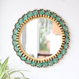 "Peruvian Mirrors ""Harmonious Turquoise Plus 45 cm" - thumbnail 2