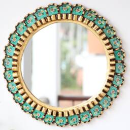 "Peruvian Mirrors ""Harmonious Turquoise Plus 45 cm" - thumbnail 1