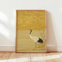 Crane Bird Poster - Japanese Style Wall Art Minimal Nature Print Elegant Artwork Zen Decor Piece - thumbnail 4