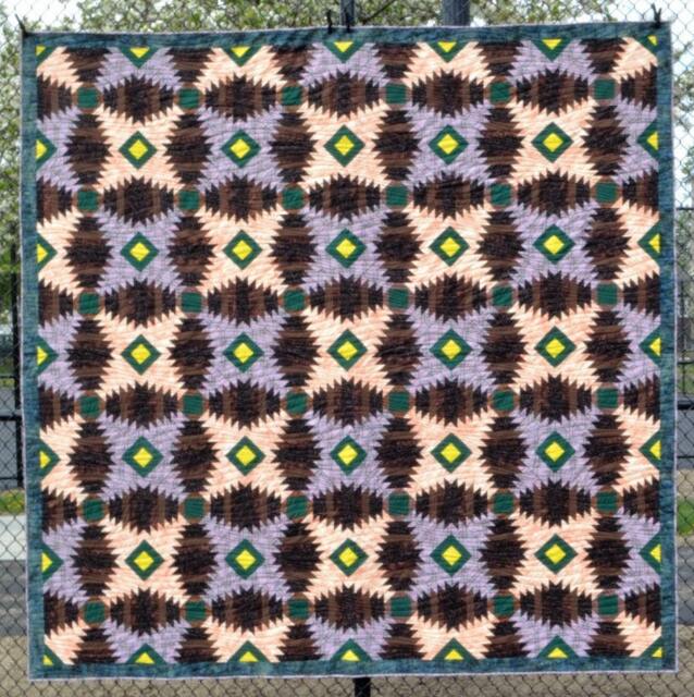Handmade Pineapple Quilt Block, King Size Bedding - image 1