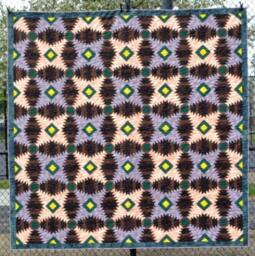 Handmade Pineapple Quilt Block, King Size Bedding - thumbnail 1