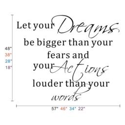 Let Your Dreams Be Bigger Than Fear - Inspirational Vinyl Wall Decal Multi Color/Size To Choose 171 - thumbnail 3