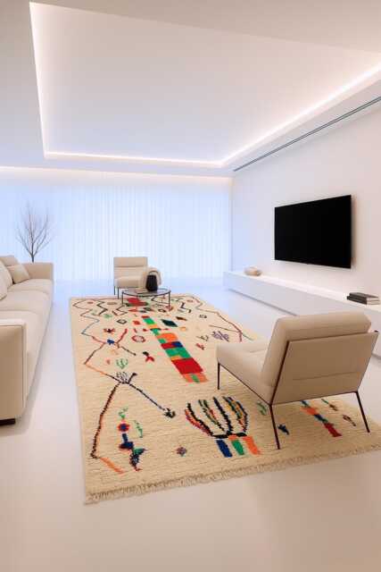 Custom Beni Ourain Rug Handmade Moroccan Wool Area Rug - image 1