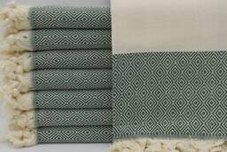 "Turkish Towel, Diamond Towel, Turkish Peshtemal, Dark Green Towel, Spa Towel, Pool Towel, Peshtemals, 40""x70" - thumbnail 1