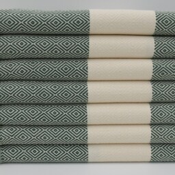 "Turkish Towel, Diamond Towel, Turkish Peshtemal, Dark Green Towel, Spa Towel, Pool Towel, Peshtemals, 40""x70" - thumbnail 3