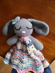 Beautiful Bunny Lovey/Security Blanket. Animal Crochet Woodland Theme