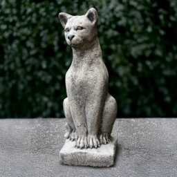 Massive Sitting Cat Sculpture Concrete Figurine Cement Kitty Statue Outdoor Kitten Ornament Handmade Decoration Kitty Lover Gift - thumbnail 1