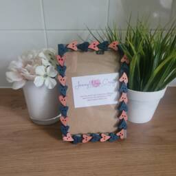 Colourful Wooden Heart Button Photo Frame 4 X 6 Inches - thumbnail 2