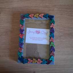 Colourful Wooden Heart Button Photo Frame 4 X 6 Inches - thumbnail 4