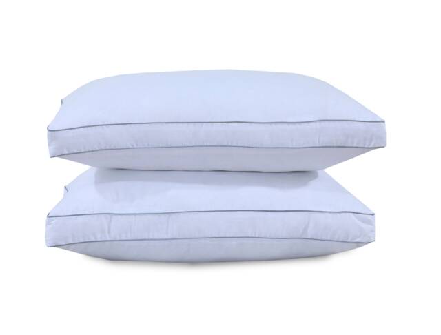 Box Pillow Hollowfiber Filled 100% Cotton Zipped Cover Gusseted Bed Pillows Available in 2 Sizes - image 1