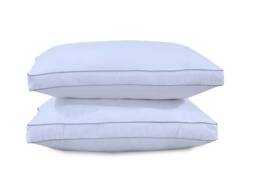 Box Pillow Hollowfiber Filled 100% Cotton Zipped Cover Gusseted Bed Pillows Available in 2 Sizes - thumbnail 1