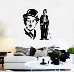 Wall Vinyl Decal Charlie Chaplin Actor Portrait Movie Production Filmmaker Decor - #2409Dn - thumbnail 1
