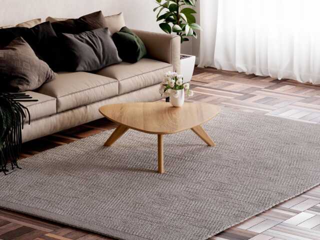 Solid Oak Modern Coffee Table Unusual Triangle Shape - image 1