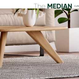 Solid Oak Modern Coffee Table Unusual Triangle Shape - thumbnail 2
