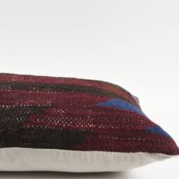 Kilim Lumbar Pillow Cover - 12x24 Turkish Bohemian Cushion - thumbnail 4