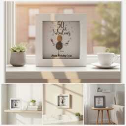 Personalised Birthday Pebble Art Gift - Handmade Milestone For 40Th, 50Th, 60Th & 70Th Celebrations - thumbnail 2